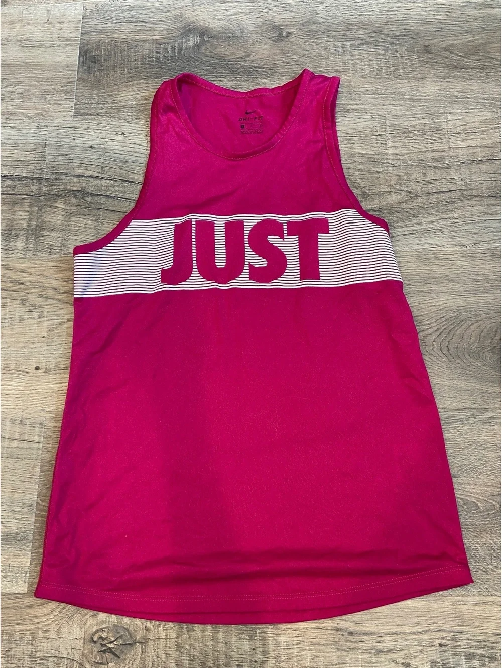 Women's Red Nike Dry-fit Just Do It Tank Top Sleeveless Workout Athletic Shirt